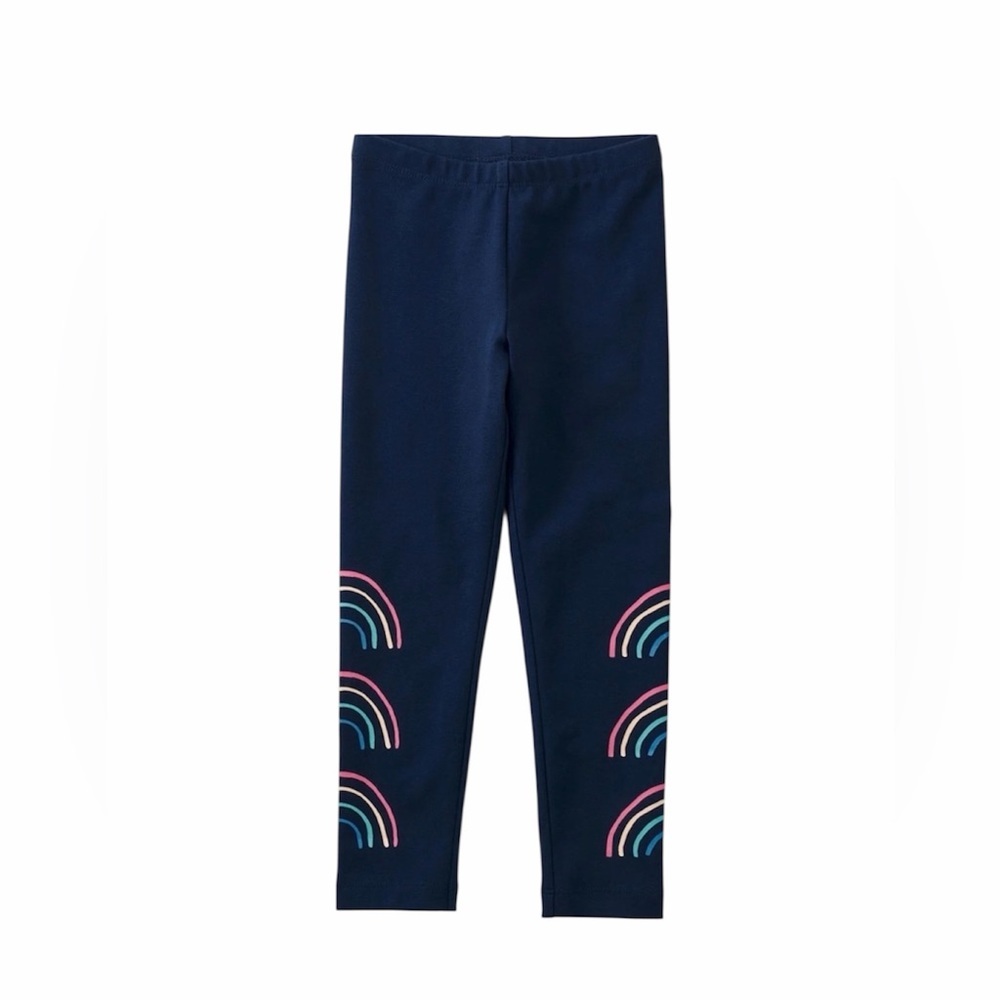 Tea Collection Girls Rainbow Leggings 10 Blue NWOT